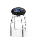 Grand Valley State University 36-Inch Swivel Backless Extra Tall Bar Stool w/ Chrome Finish, Single-Ring Base, 2-Inch Chrome Ring, 2.5-Inch Cushion Seat