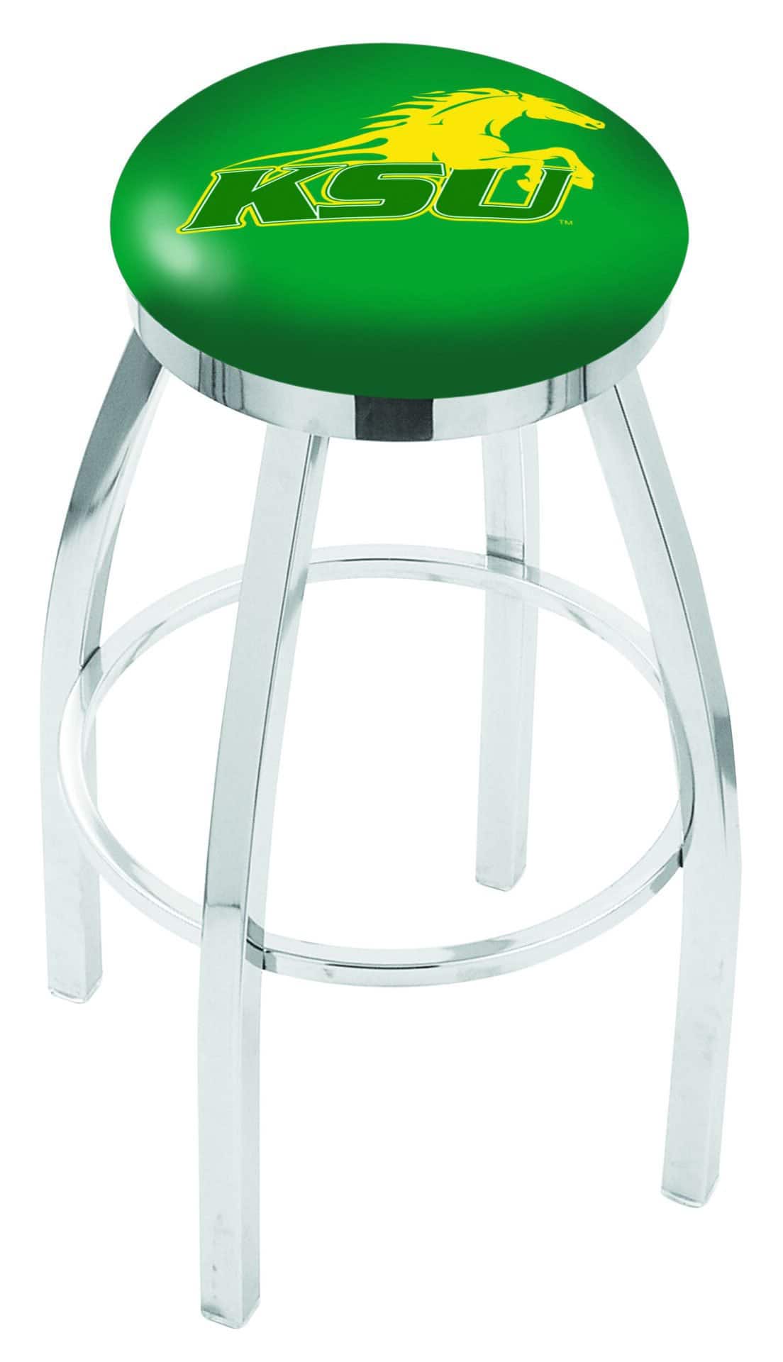 Kentucky State University 36-Inch Swivel Backless Extra Tall Bar Stool w/ Chrome Finish, Single-Ring Base, 2-Inch Chrome Ring, 2.5-Inch Cushion Seat 1 Kentucky State University 36-Inch Swivel Backless Extra Tall Bar Stool w/ Chrome Finish, Single-Ring Base, 2-Inch Chrome Ring, 2.5-Inch Cushion Seat