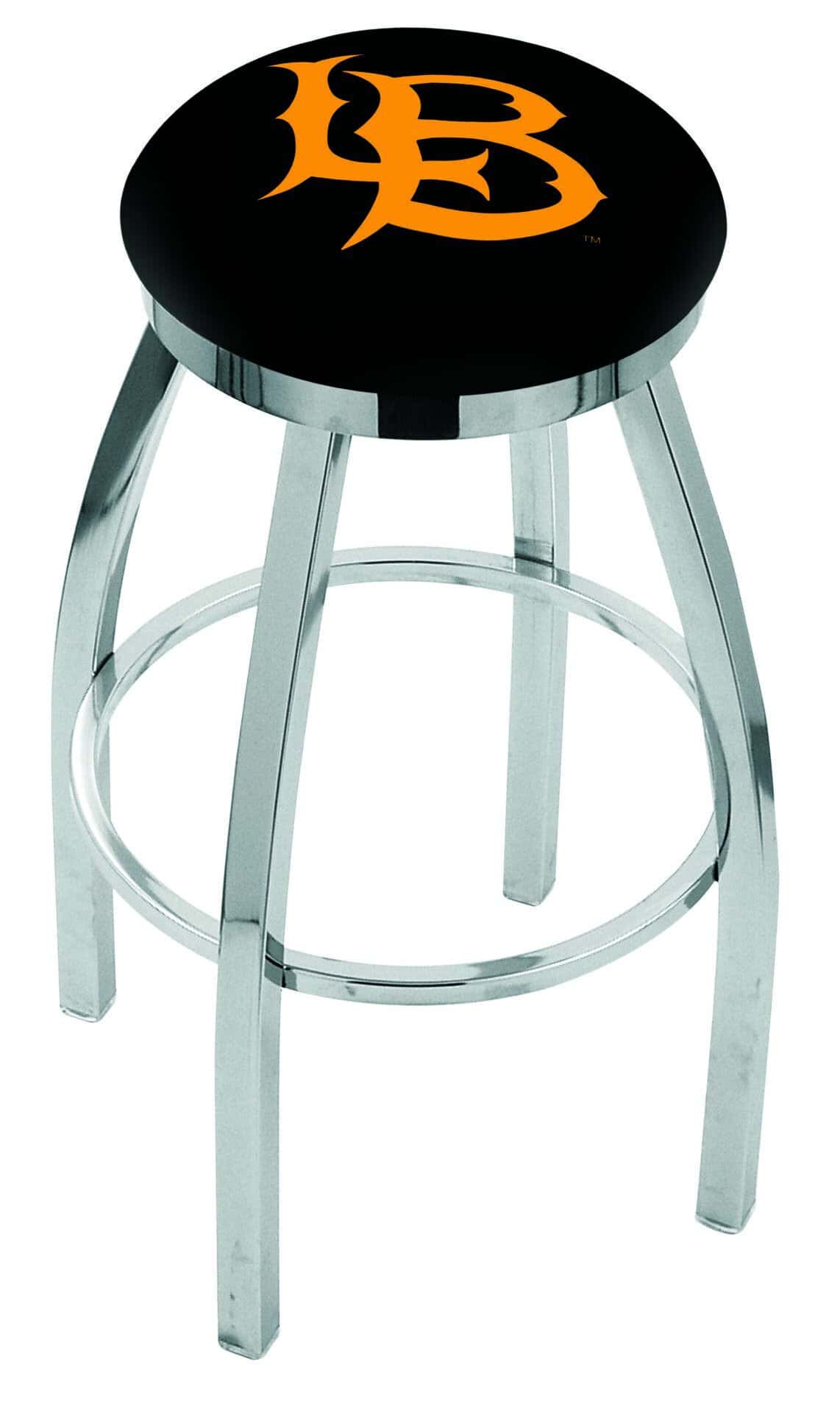 Long Beach State University 36-Inch Swivel Backless Extra Tall Bar Stool w/ Chrome Finish, Single-Ring Base, 2-Inch Chrome Ring, 2.5-Inch Cushion Seat 1 Long Beach State University 36-Inch Swivel Backless Extra Tall Bar Stool w/ Chrome Finish, Single-Ring Base, 2-Inch Chrome Ring, 2.5-Inch Cushion Seat