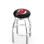 New Jersey Devils 36-Inch Swivel Backless Extra Tall Bar Stool w/ Chrome Finish, Single-Ring Base, 2-Inch Chrome Ring, 2.5-Inch Cushion Seat 3 New Jersey Devils 36-Inch Swivel Backless Extra Tall Bar Stool w/ Chrome Finish, Single-Ring Base, 2-Inch Chrome Ring, 2.5-Inch Cushion Seat