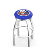 New York Islanders 36-Inch Swivel Backless Extra Tall Bar Stool w/ Chrome Finish, Single-Ring Base, 2-Inch Chrome Ring, 2.5-Inch Cushion Seat 3 New York Islanders 36-Inch Swivel Backless Extra Tall Bar Stool w/ Chrome Finish, Single-Ring Base, 2-Inch Chrome Ring, 2.5-Inch Cushion Seat