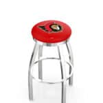 Ottawa Senators 36-Inch Swivel Backless Extra Tall Bar Stool w/ Chrome Finish, Single-Ring Base, 2-Inch Chrome Ring, 2.5-Inch Cushion Seat 3 Ottawa Senators 36-Inch Swivel Backless Extra Tall Bar Stool w/ Chrome Finish, Single-Ring Base, 2-Inch Chrome Ring, 2.5-Inch Cushion Seat