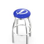 Tampa Bay Lightning 36-Inch Swivel Backless Extra Tall Bar Stool w/ Chrome Finish, Single-Ring Base, 2-Inch Chrome Ring, 2.5-Inch Cushion Seat 3 Tampa Bay Lightning 36-Inch Swivel Backless Extra Tall Bar Stool w/ Chrome Finish, Single-Ring Base, 2-Inch Chrome Ring, 2.5-Inch Cushion Seat