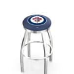 Winnipeg Jets 25-Inch Swivel Backless Counter Stool w/ Chrome Finish, Single-Ring Base, 2-Inch Chrome Ring, 2.5-Inch Cushion Seat 3 Winnipeg Jets 25-Inch Swivel Backless Counter Stool w/ Chrome Finish, Single-Ring Base, 2-Inch Chrome Ring, 2.5-Inch Cushion Seat