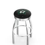 Dallas Stars 30-Inch Swivel Backless Bar Stool w/ Chrome Finish, Single-Ring Base, 2.75-Inch Chrome Ribbed Ring, 2.5-Inch Cushion Seat 3 Dallas Stars 30-Inch Swivel Backless Bar Stool w/ Chrome Finish, Single-Ring Base, 2.75-Inch Chrome Ribbed Ring, 2.5-Inch Cushion Seat