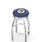 Winnipeg Jets 25-Inch Swivel Backless Counter Stool w/ Chrome Finish, Single-Ring Base, 2.75-Inch Chrome Ribbed Ring, 2.5-Inch Cushion Seat 3 Winnipeg Jets 25-Inch Swivel Backless Counter Stool w/ Chrome Finish, Single-Ring Base, 2.75-Inch Chrome Ribbed Ring, 2.5-Inch Cushion Seat