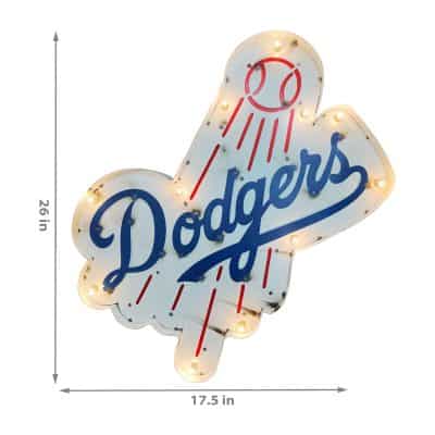 LA Dodgers Lighted Recycled Metal MLB Sign