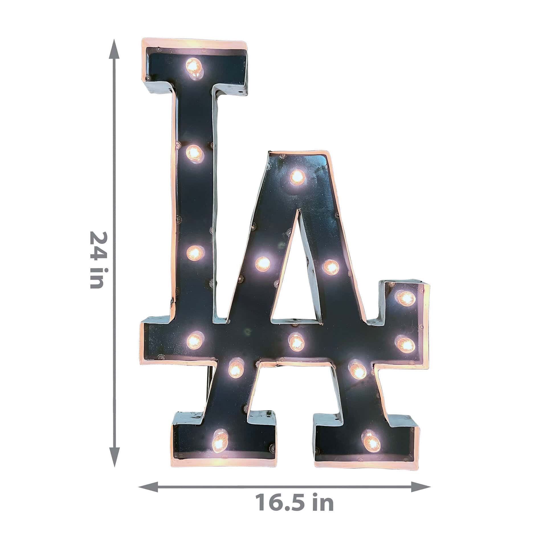 LA Dodgers Lighted Recycled Metal MLB Sign Indoor Outdoor 2 LA Dodgers Lighted Recycled Metal MLB Sign Indoor Outdoor - Image 2