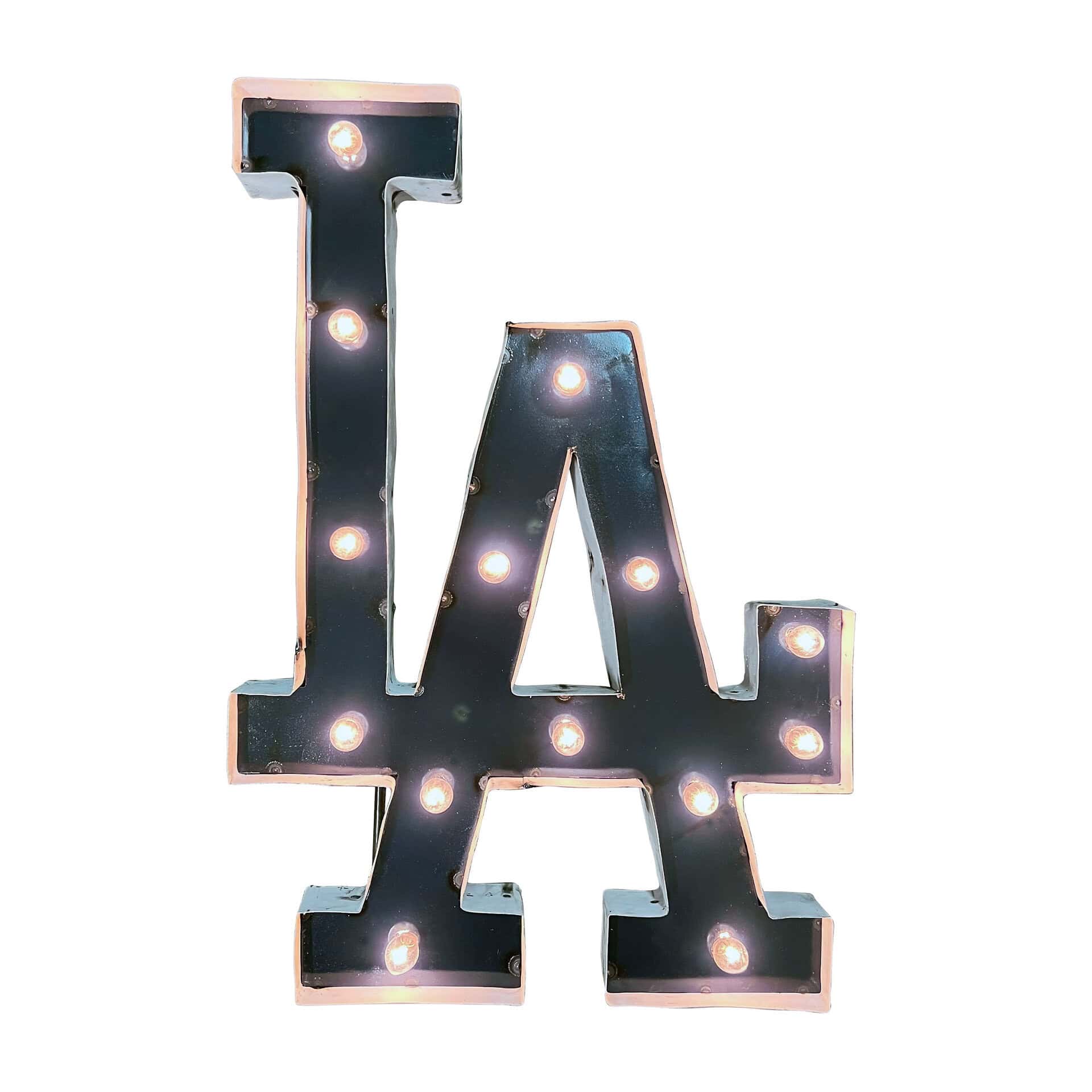 LA Dodgers Lighted Recycled Metal MLB Sign Indoor Outdoor 3 LA Dodgers Lighted Recycled Metal MLB Sign Indoor Outdoor - Image 3