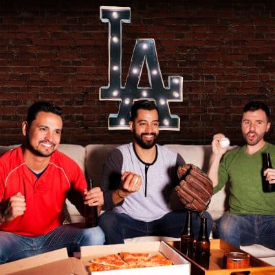 LA Dodgers Lighted Recycled Metal MLB Sign Indoor Outdoor