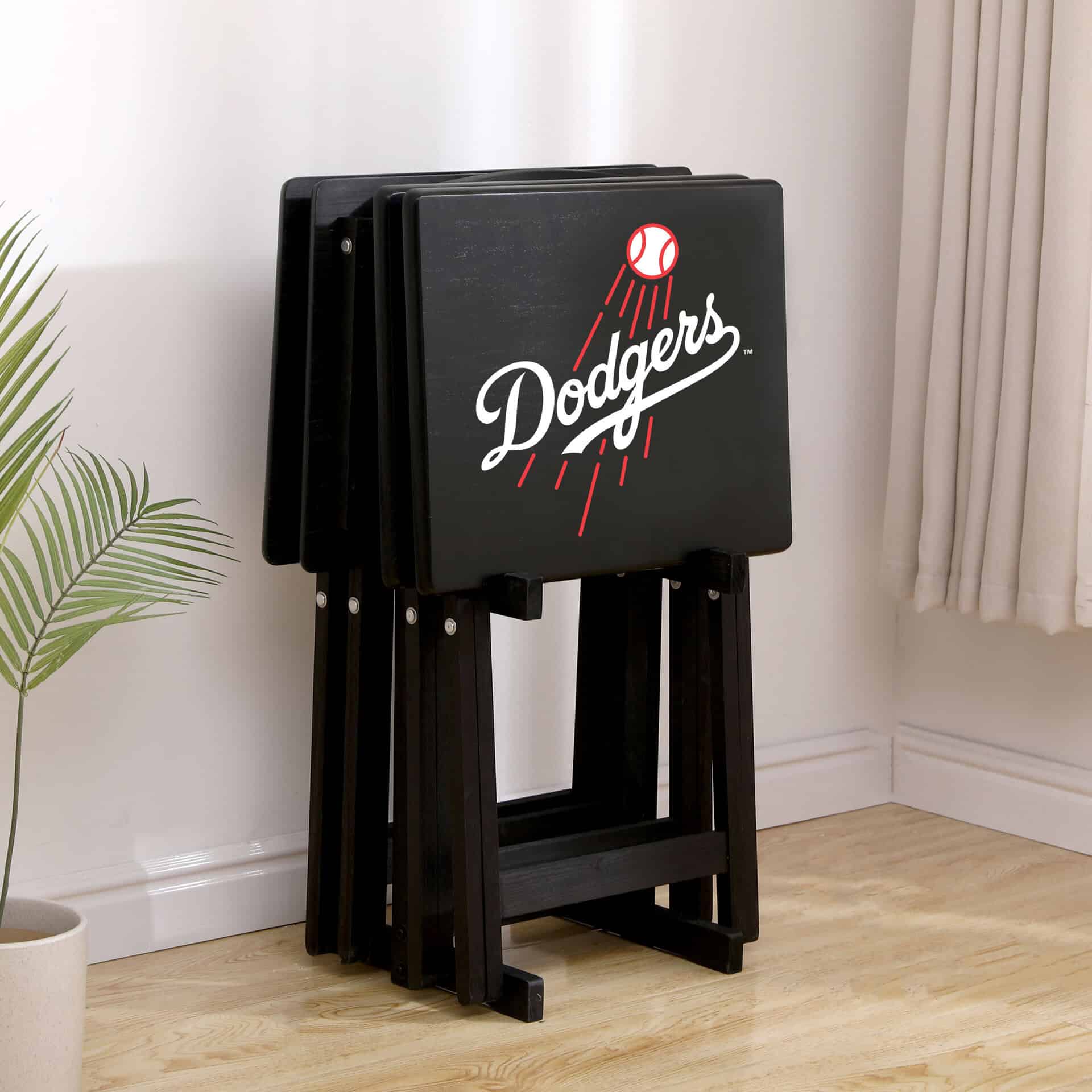 LA Dodgers TV Tray Set with Stand 2 LA Dodgers TV Tray Set with Stand - Image 2