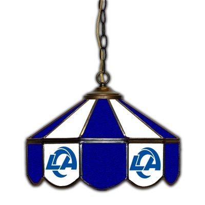 LA Rams Handcrafted Stained Glass 14-inch Pub Light