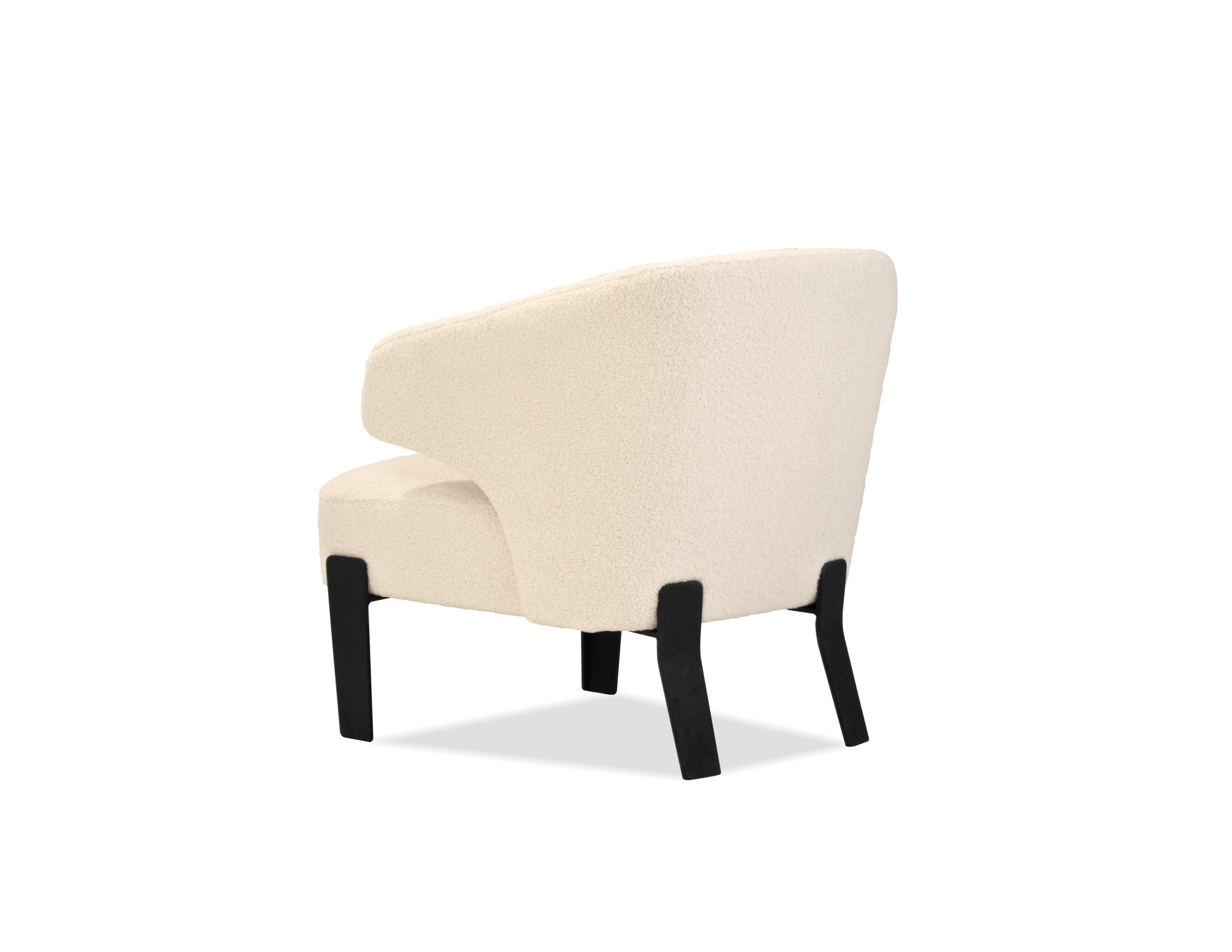 RANCHO Cream Teddy Fabric Lounge Chair Black Legs