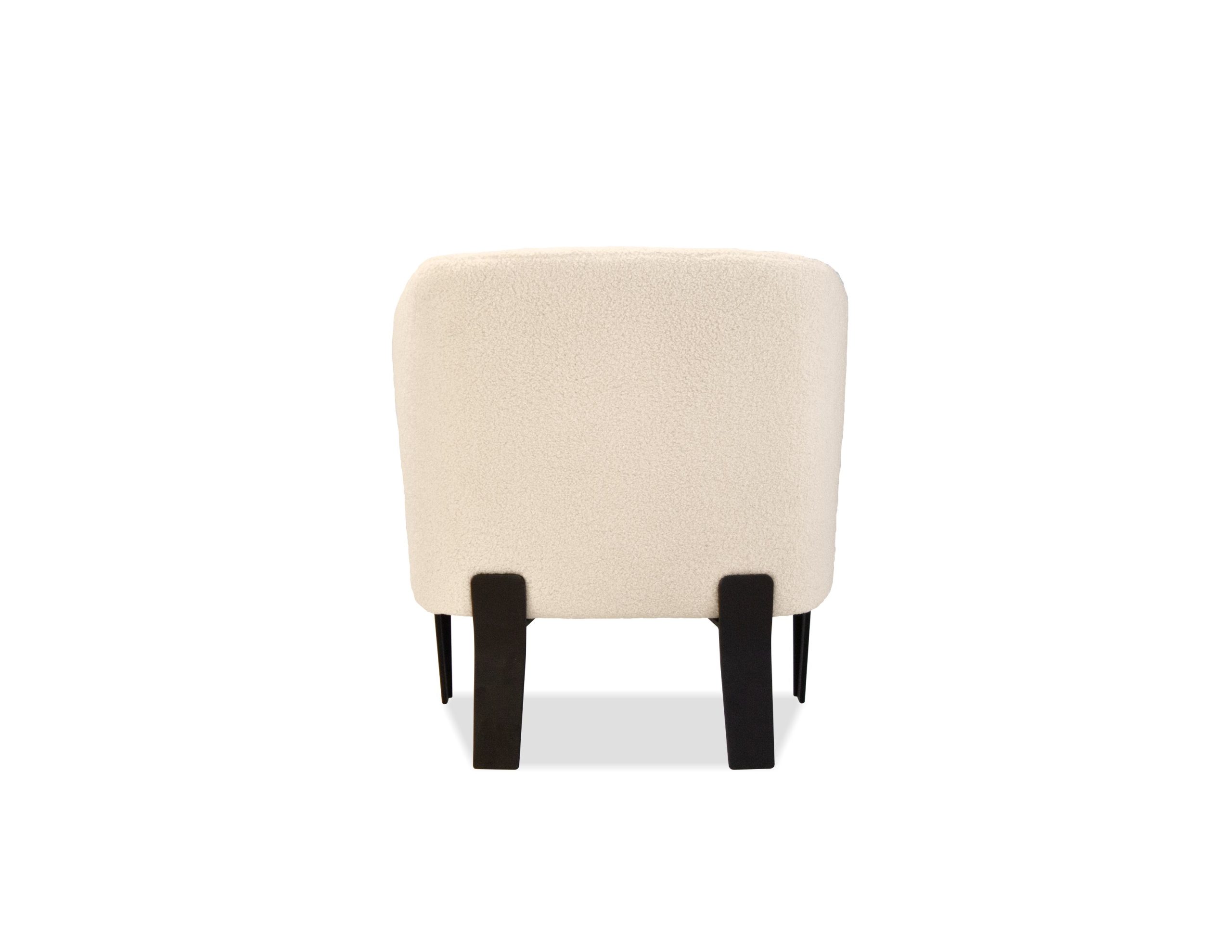 RANCHO Cream Teddy Fabric Lounge Chair Black Legs