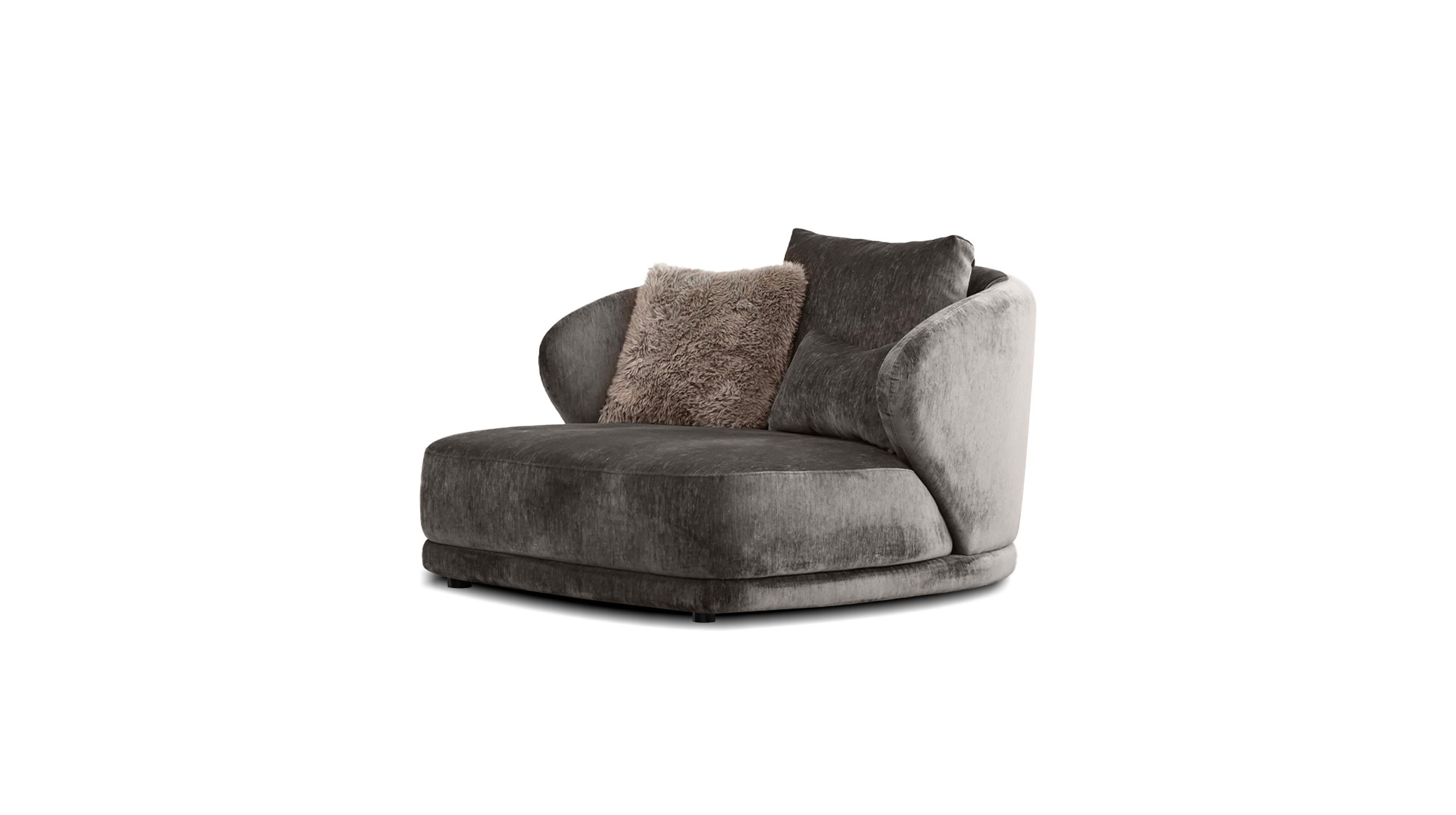 VOLTAIRE Mocha Bean Chenille Lounge Chair