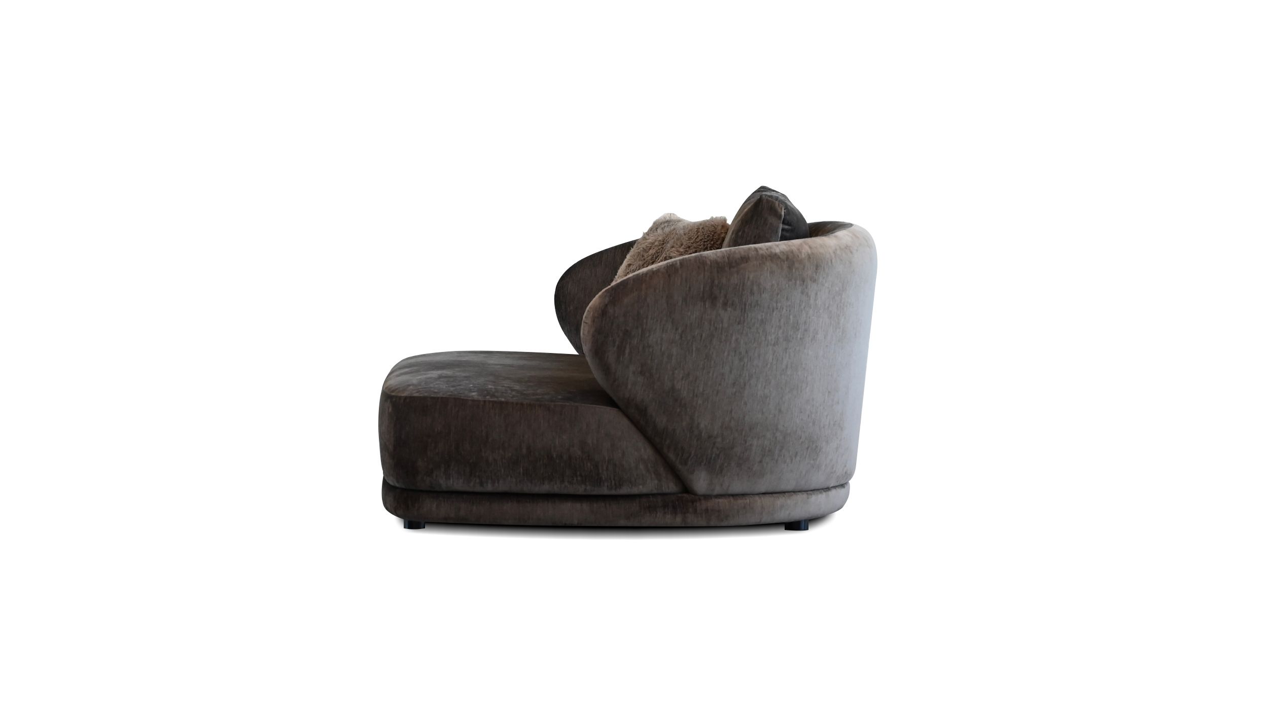 VOLTAIRE Mocha Bean Chenille Lounge Chair