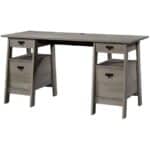 Farmhouse Light Oak Executive Desk with Filing Cabinets Storage 6 Farmhouse Light Oak Executive Desk with Filing Cabinets Storage