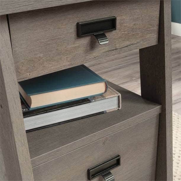 Farmhouse Light Oak Executive Desk with Filing Cabinets Storage 2 Farmhouse Light Oak Executive Desk with Filing Cabinets Storage - Image 2