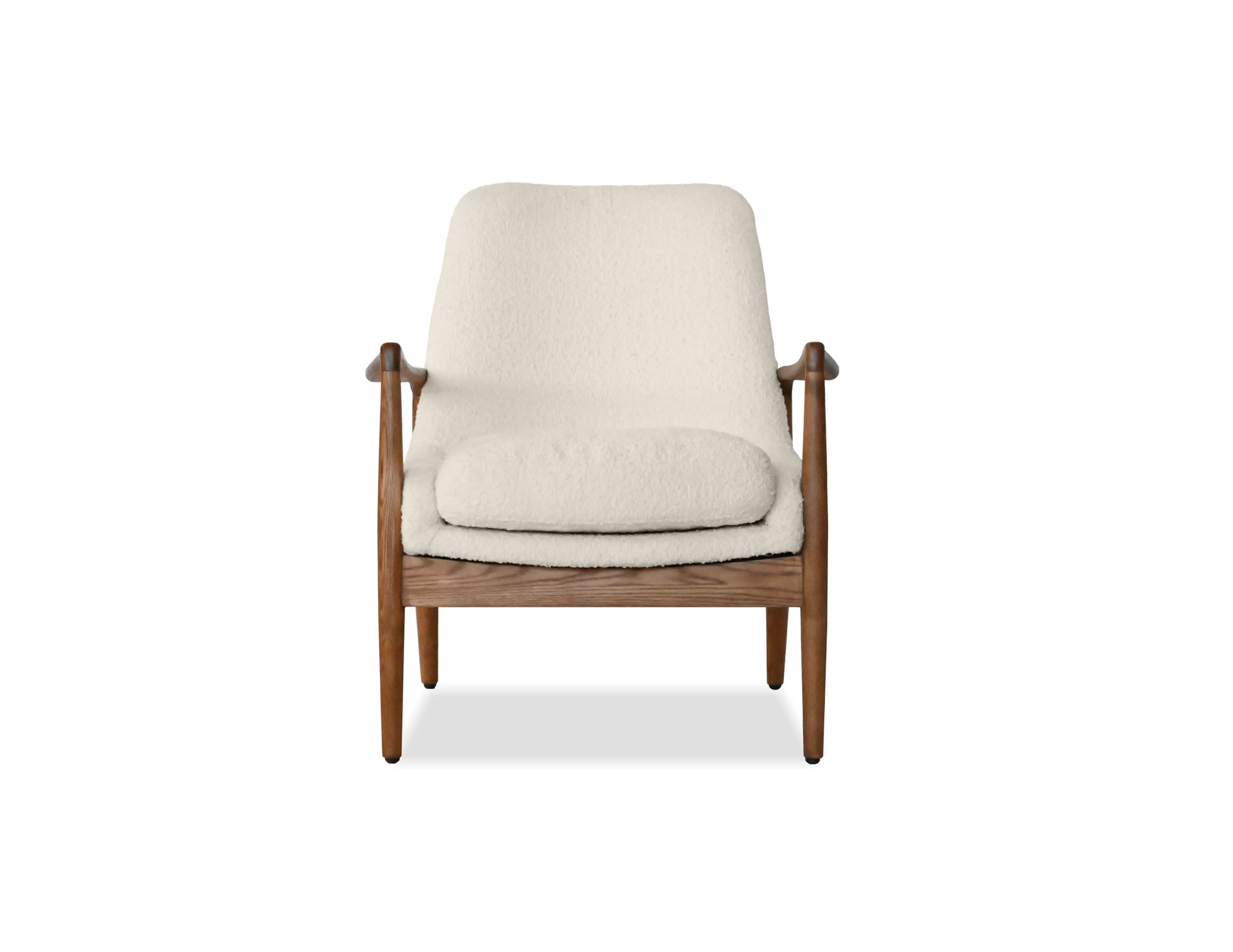 REYNOLDS Cream Boucle Natural Ash Wood Lounge Chair