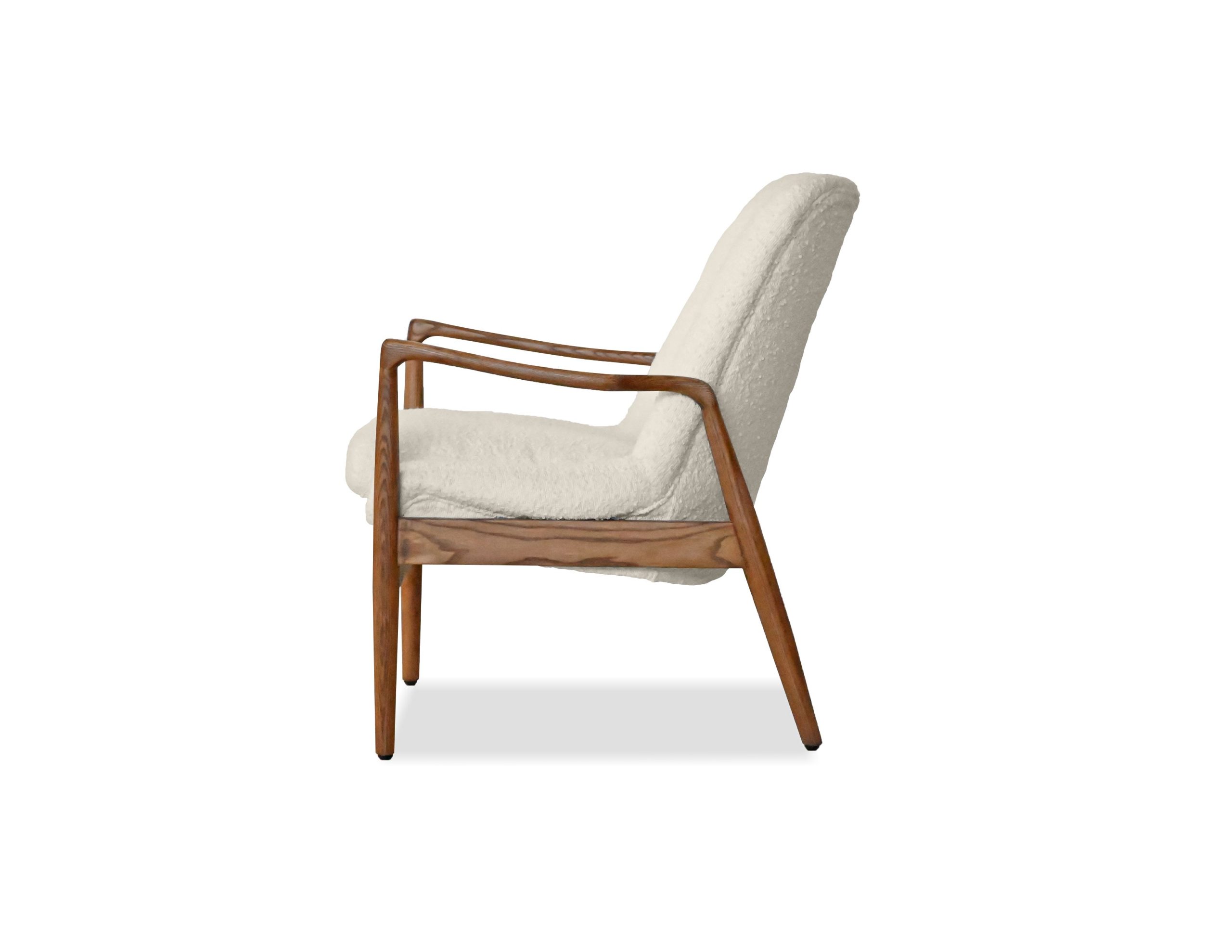 REYNOLDS Cream Boucle Natural Ash Wood Lounge Chair