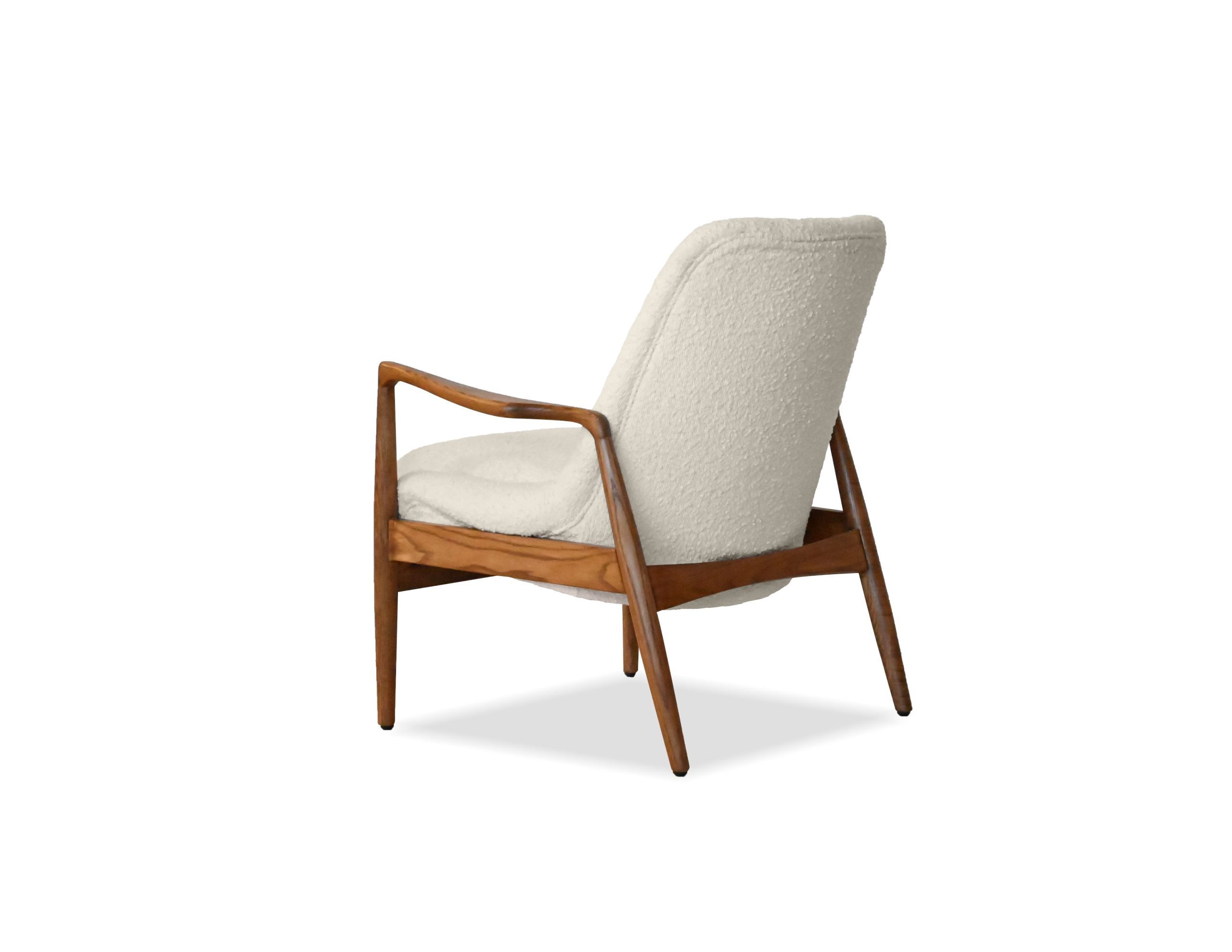 REYNOLDS Cream Boucle Natural Ash Wood Lounge Chair
