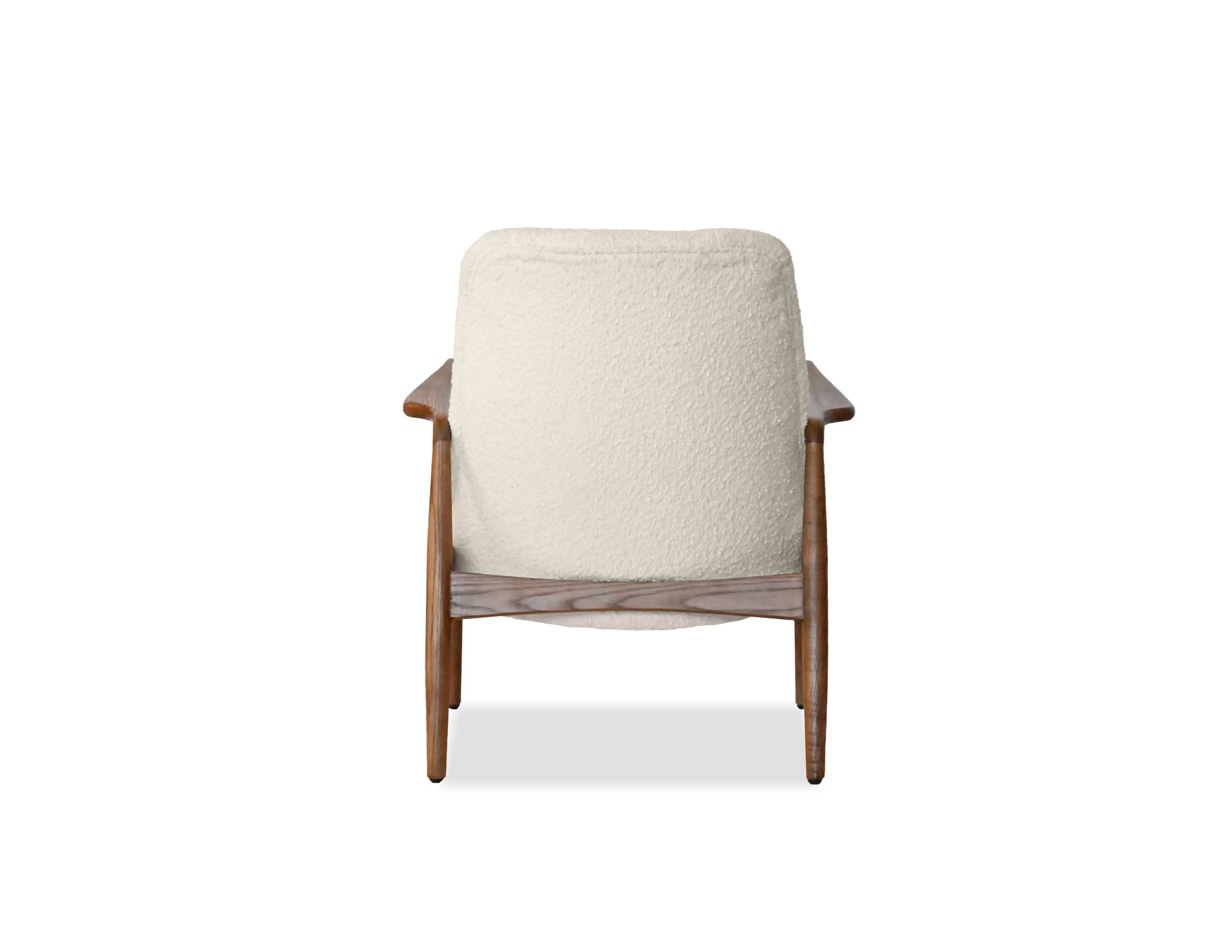 REYNOLDS Cream Boucle Natural Ash Wood Lounge Chair