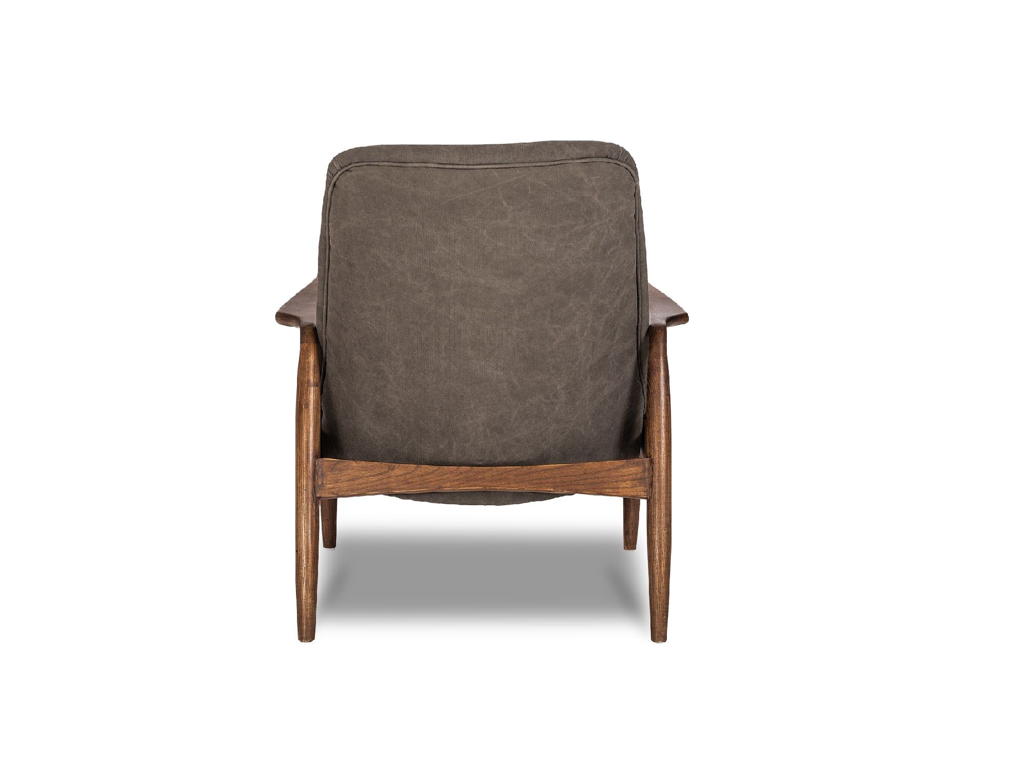 REYNOLDS Ash Grey Leather Lounge Chair Natural Ash Frame