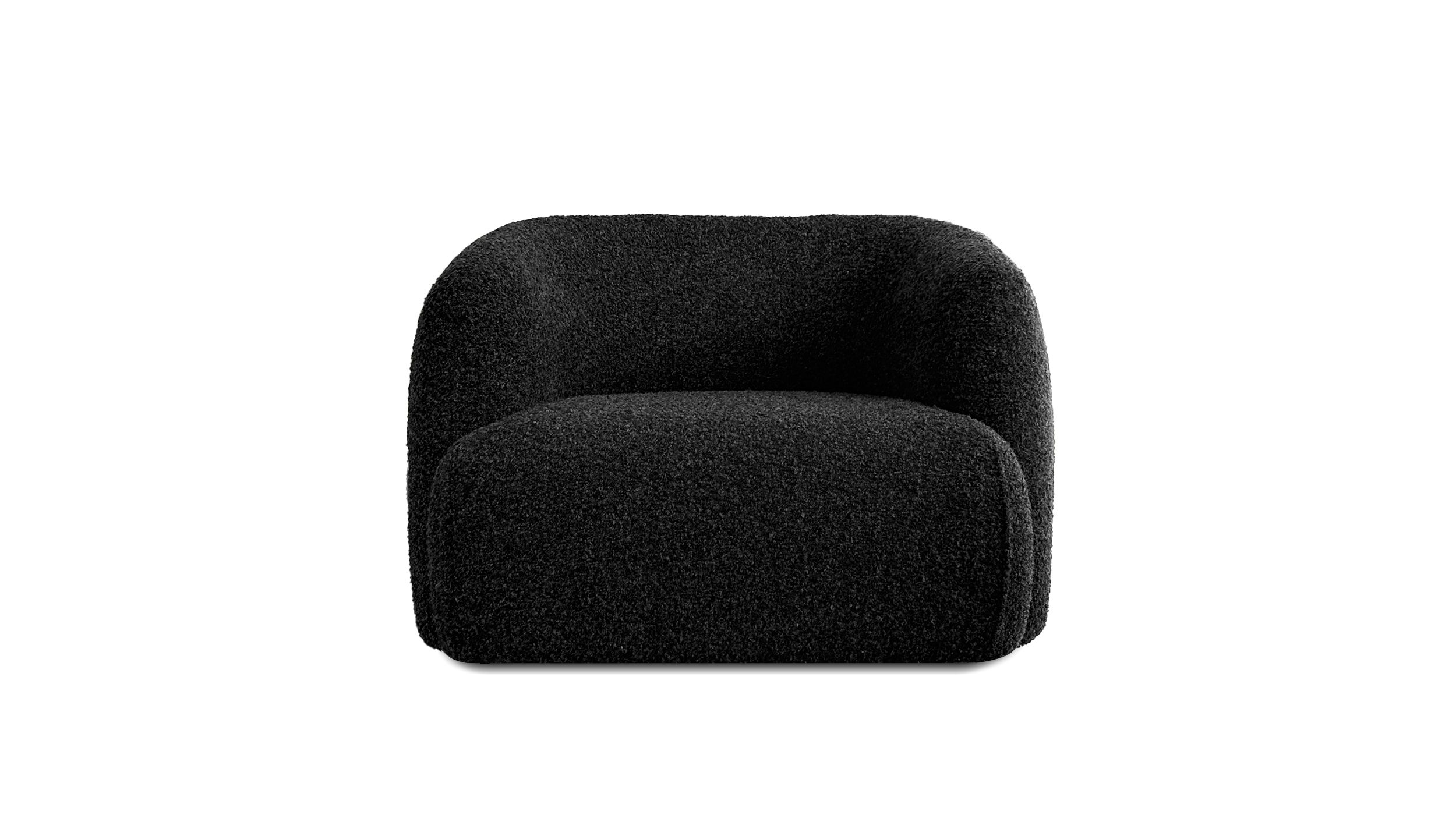 SABA Black Rib Weave Fabric Swivel Lounge Chair