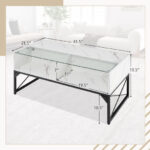 LED Center Table with Faux Marble and Tempered Glass Top 26 LED Center Table with Faux Marble and Tempered Glass Top