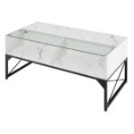 LED Center Table with Faux Marble and Tempered Glass Top 24 LED Center Table with Faux Marble and Tempered Glass Top