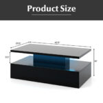 LED Coffee Table with 2 Tiers and Adjustable Lighting