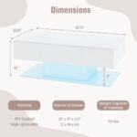 LED Coffee Table with Storage Drawers and Adjustable Lights