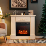 LED Electric Fireplace TV Stand with Adjustable Flames and Heat