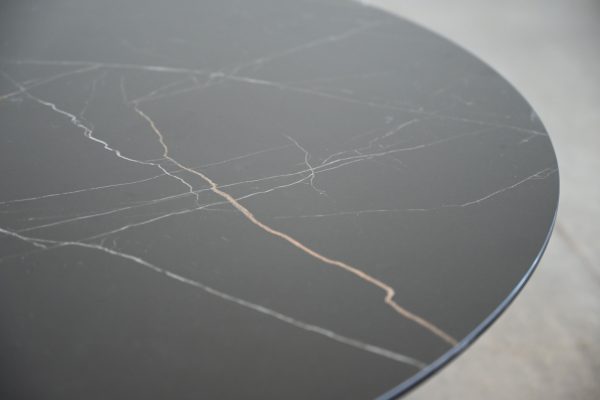 LEEN Brown Ceramic Coffee Table Black Brushed Steel Base 3
