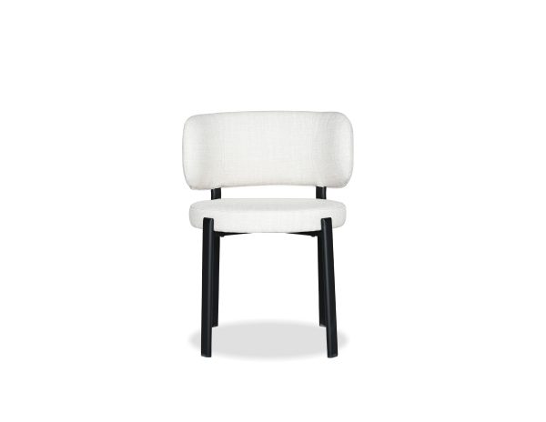 LILY Alabaster Dining Chair Black Steel Base 1 2