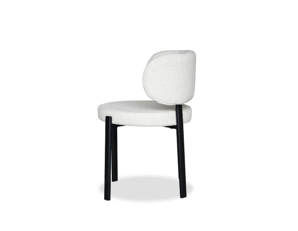 LILY Alabaster Dining Chair Black Steel Base 2 2