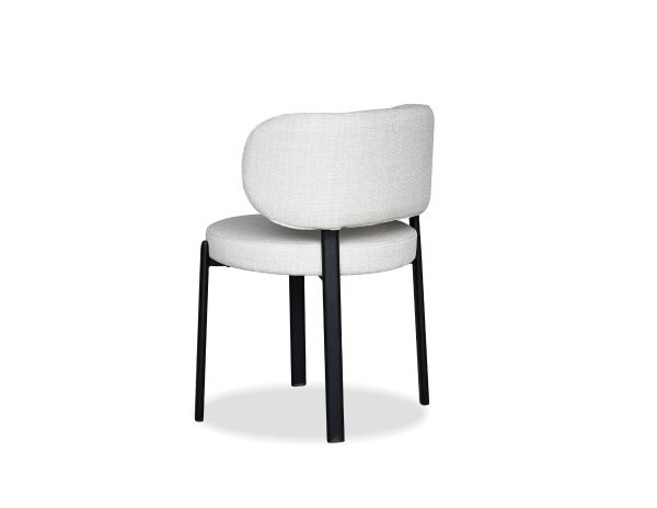 LILY Alabaster Dining Chair Black Steel Base 3 2