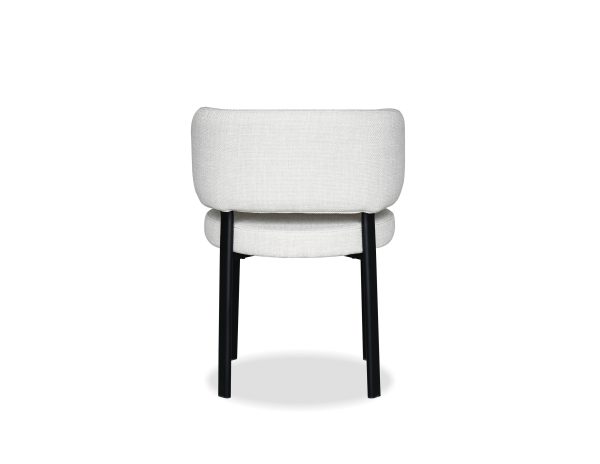 LILY Alabaster Dining Chair Black Steel Base 4 2