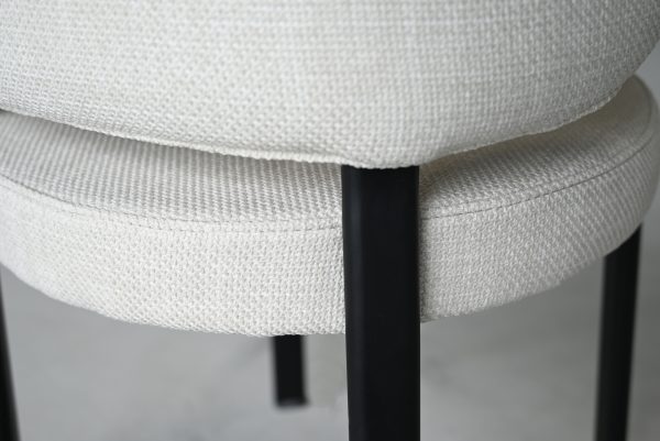 LILY Alabaster Dining Chair Black Steel Base 5 2