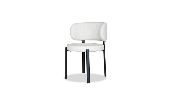 LILY Alabaster Dining Chair Black Steel Base 7