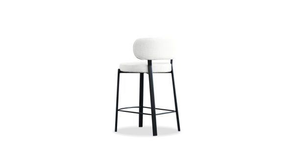 LILY Alabaster Fabric Black Metal Counter Stool 3 2