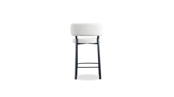 LILY Alabaster Fabric Black Metal Counter Stool 4 2