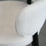 LILY Alabaster Fabric Black Metal Counter Stool
