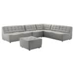 Grey Linen Corner Sectional Sofa with Removable Legs 8 Grey Linen Corner Sectional Sofa with Removable Legs