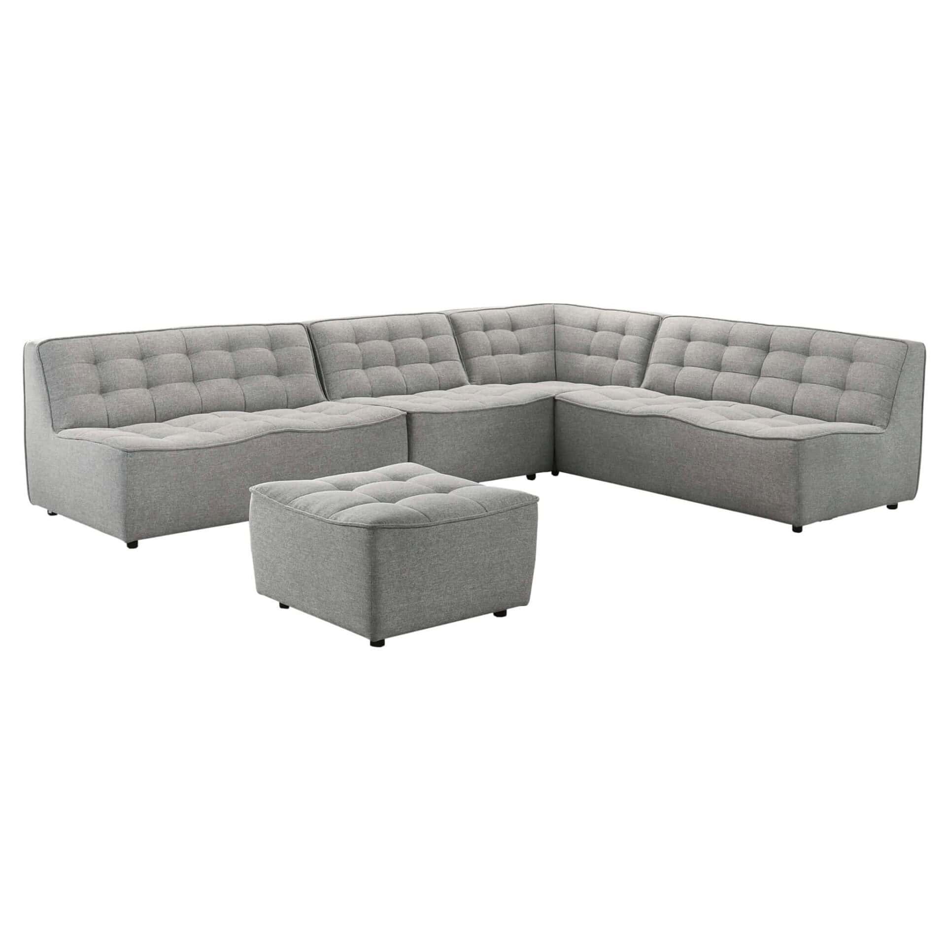 Grey Linen Corner Sectional Sofa with Removable Legs 2 Grey Linen Corner Sectional Sofa with Removable Legs - Image 2