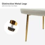 Ivory White Velvet Wingback Accent Chair with Gold Legs