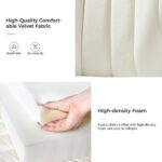 Ivory White Velvet Wingback Accent Chair with Gold Legs