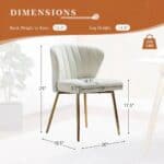 Ivory White Velvet Wingback Accent Chair with Gold Legs