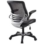 Modern Black Mesh Ergonomic Office Chair with Flip-Up Arms