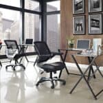 Modern Black Mesh Ergonomic Office Chair with Flip-Up Arms